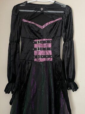 Witch Halloween Costume Dress with Spider Detai
